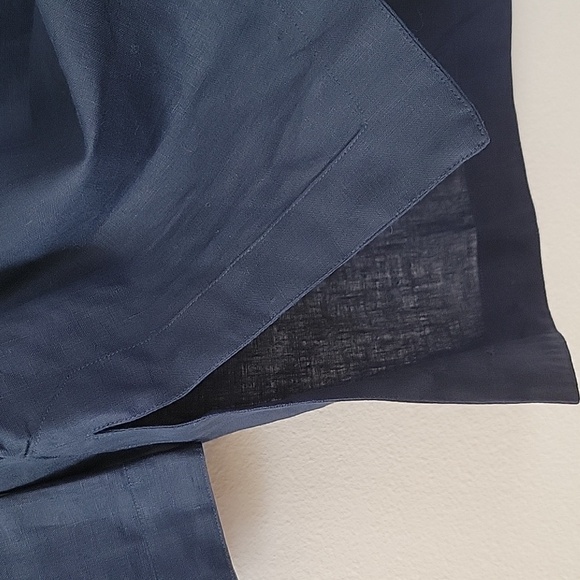 Chaps Navy Linen Pullover Vneck Blouse Tunic Size Small S - Picture 4 of 5